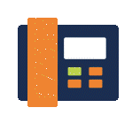 icono animado teléfono azul